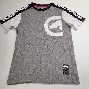 Ecko Unltd Multi-Color Black White Gray Logo‎ Y2K T-Shirt Size Small